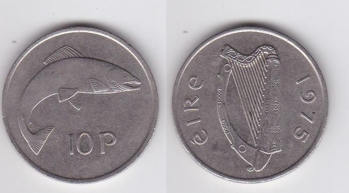 Ірландія - 10 Pence 1975 - VF+