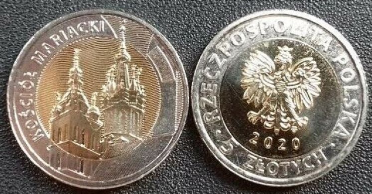 Польща - 5 шт х 5 Zlotych 2020 - Свята Марія у Кракові - UNC