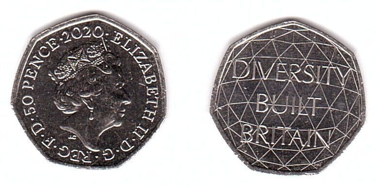 Великобритания / Англия - 50 Pence 2020 - Diversity Built Britain - UNC