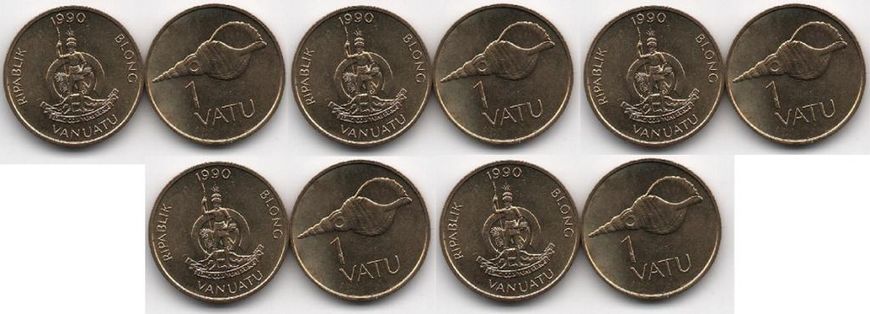 Vanuatu - 5 pcs х 1 Vatu 1990 - aUNC