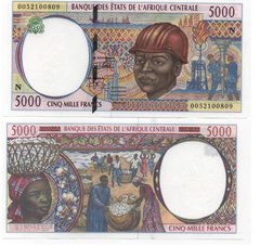 Центральная Африка / Экваториальная Гвинея / N - 5000 Francs 2000 - P. 504Nf - letter N - UNC