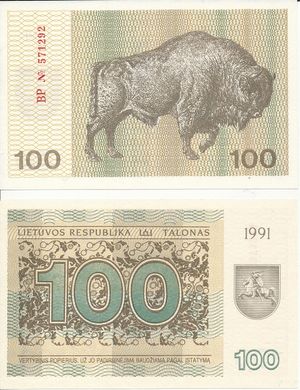 Lithuania - 100 Talonu 1991 - Pick 38b - UNC