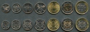Ботсвана - набір 7 монет - 5 10 25 50 Thebe 1 2 5 Pula 2013 - UNC