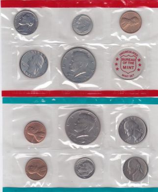 USA - mint set 11 coins 1 1 Dime 1 1 1 5 5 Cents 1/4 1/4 1/2 1/2 Dollar 1971 + token - UNC
