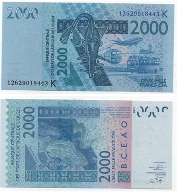 West African St. / Senegal / K - 2000 Francs 2012 - UNC