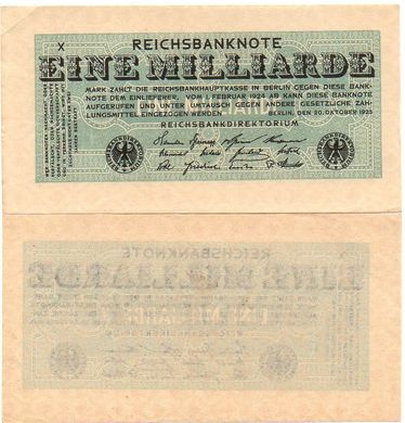 Німеччина - 1000000000 Mark 1923 (1'000'000'000) - XF/aUNC