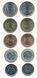 Ліван - 5 шт х набір 5 монет 25 50 100 250 500 Pounds 2002 - 2018 - UNC