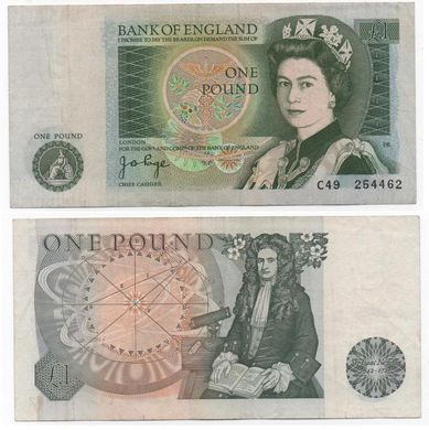 Великобритания / Англия - 1 Pound 1978 - 1984 - P. 377a - sign. Page - VF+
