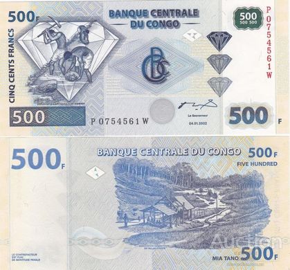 Конго  - 500 Francs 2002 - Pick 96B -  UNC