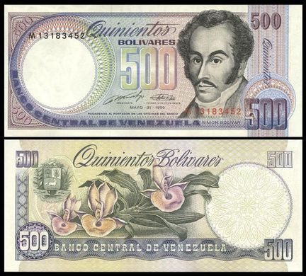 Венесуэла - 5 шт х 500 Bolivares 1990 - P. 67d - aUNC / UNC