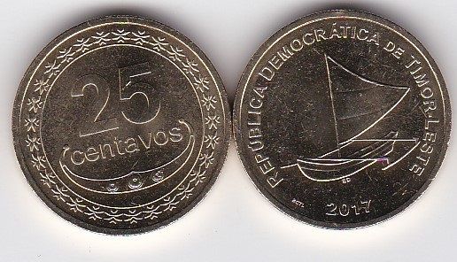Тимор - 5 шт х 25 Centavos 2017 - UNC