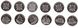 Fantasy - Flores - 5 pcs x set 6 coins x 1 Dollar 2020 - 2021 - Sailboats - UNC