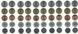 Ливан - 5 шт х набор 5 монет 25 50 100 250 500 Pounds 2002 - 2018 - UNC