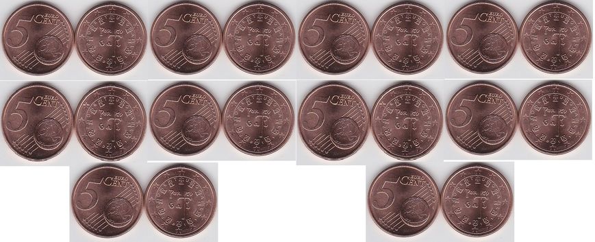 Португалія - ​​10 шт. X 5 Cent 2011 - UNC