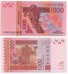Западная Африка / Сенегал / K - 1000 Francs 2011 - letter K - UNC