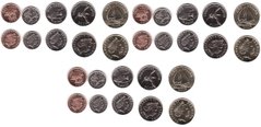 Бермудские острова / Бермуды - 3 шт х набор 5 монет 1 5 10 25 Cents 1 Dollar 2000 - 2009 - UNC
