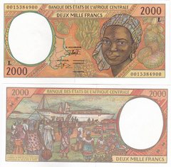 Central African St. / Gabon - 2000 Francs 2000 - P. 403Lg - Letter L - UNC