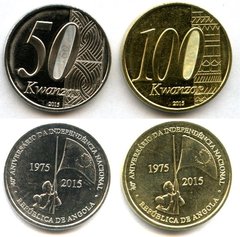 Ангола - набор 2 монеты 50 + 100 Kwanzas 2015 - UNC