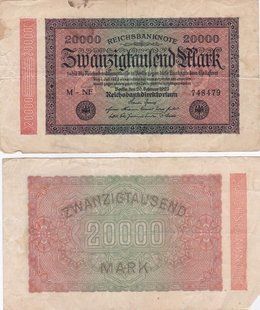 Германия - 20000 Mark 1923 - P. 85b - VF / F