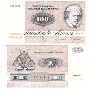 Данія - 100 Kroner 1986 - P. 51o(1) - XF
