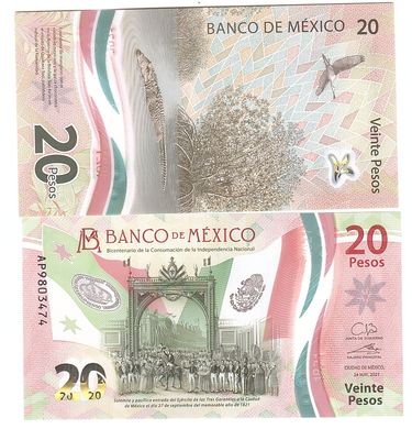 Мексика – 20 Pesos 24.5. 2021 - P. W132 1-2021(1) - UNC