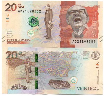 Colombia - 20000 Pesos 2016 - Pick 461b - aUNC / UNC