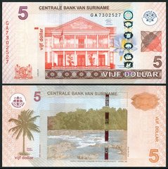Суринам - 5 Dollars 2012 - Pick 162 - UNC
