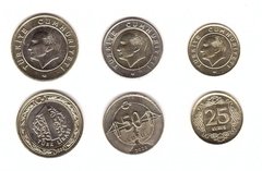 Turkey - set 3 coins 25 50 Kurus 1 Lira 2023 - UNC