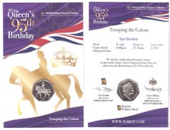 Британская территория в Индийском океане - 50 Pence 2021 - 95th Ann Queen, Riding Horse - in folder - UNC
