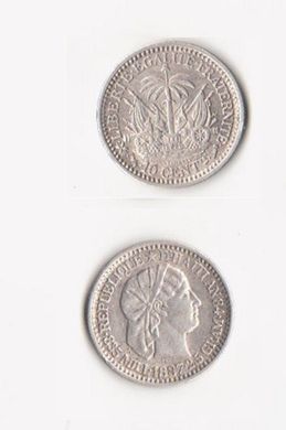 Гаїті - 10 Cent 1887 - срібло - XF
