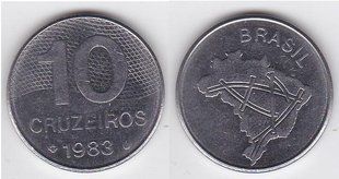 Brazil - 10 Cruzeiros 1983 - VF