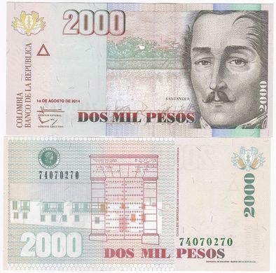 Колумбія – 2000 Pesos 10.8. 2014 - UNC