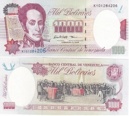 Венесуела - 1000 Bolivares 1998 - P. 76c - UNC