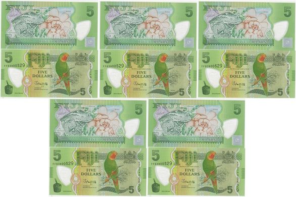 Фиджи - 5 шт х 5 Dollars 2023 ( 2013 ) - P. 115b - UNC