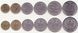 #1 - Kyrgyzstan - 5 pcs x Set 6 Coins 10 50 Tyiyn 1 3 5 10 Som 2008 - 2009 - UNC