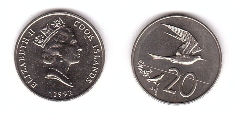 Острова Кука - 20 Cents 1992 - UNC