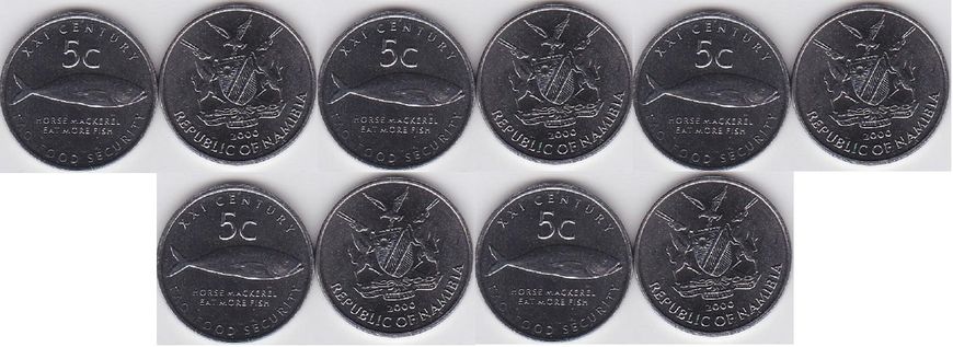 Namibia - 5 pcs x 5 Cents 2000 - FAO - UNC