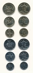 Свазиленд / Эсватини - набор 6 монет 10 20 50 Cents 1 2 5 Emalangeni 2018 - 2021 - UNC