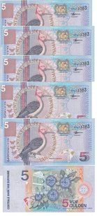 Suriname - 5 pcs х 5 Gulden 2000 - Pick 146 - UNC