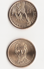 США - 1 Dollar 2010 - D - Abraham Lincoln / Авраам Лінкольн - 16 -й президент - UNC