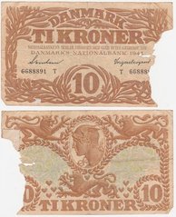 Дания - 10 Kroner 1943 - POOR