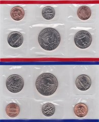 США - набір 10 монет 1 1 Dime 1 1 5 5 Cents 1/4 1/4 1/2 1/2 Dollar 1996 - P - D + 2 token - в запайці - UNC