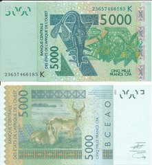 West African St. / Senegal - 5000 Francs 2023 - letter K - UNC