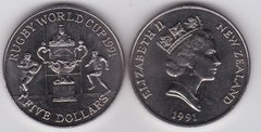 New Zealand - 5 Dollars 1991 - Rugby World Cup - UNC