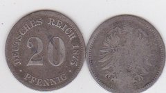 Германия - 20 Pfennig 1875 - comm. - VG