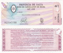 Аргентина / Salta - 1 Austral 1987 - P. S2612e - Decreto 1520/87 - UNC