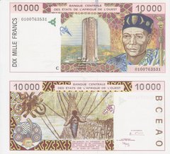West African St. - 10000 Francs 2001 - letter С - UNC