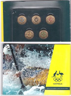 Australia - set 5 coins x 2 Dollars 2016 - Olympic - in folder - UNC