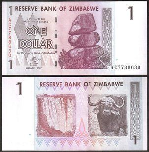 Зімбабве - 1 Dollar 2007 - Pick 65 - aUNC