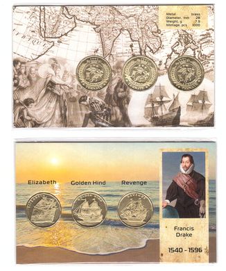 Fantasy - Ternate - набір 3 монети x 3 Pesos 2021 - Francis Drake - UNC